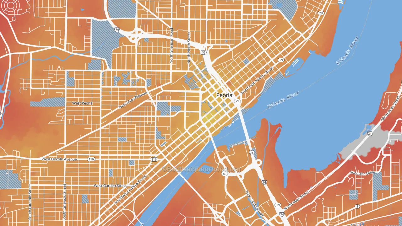 Transit Grade map of 61602, IL