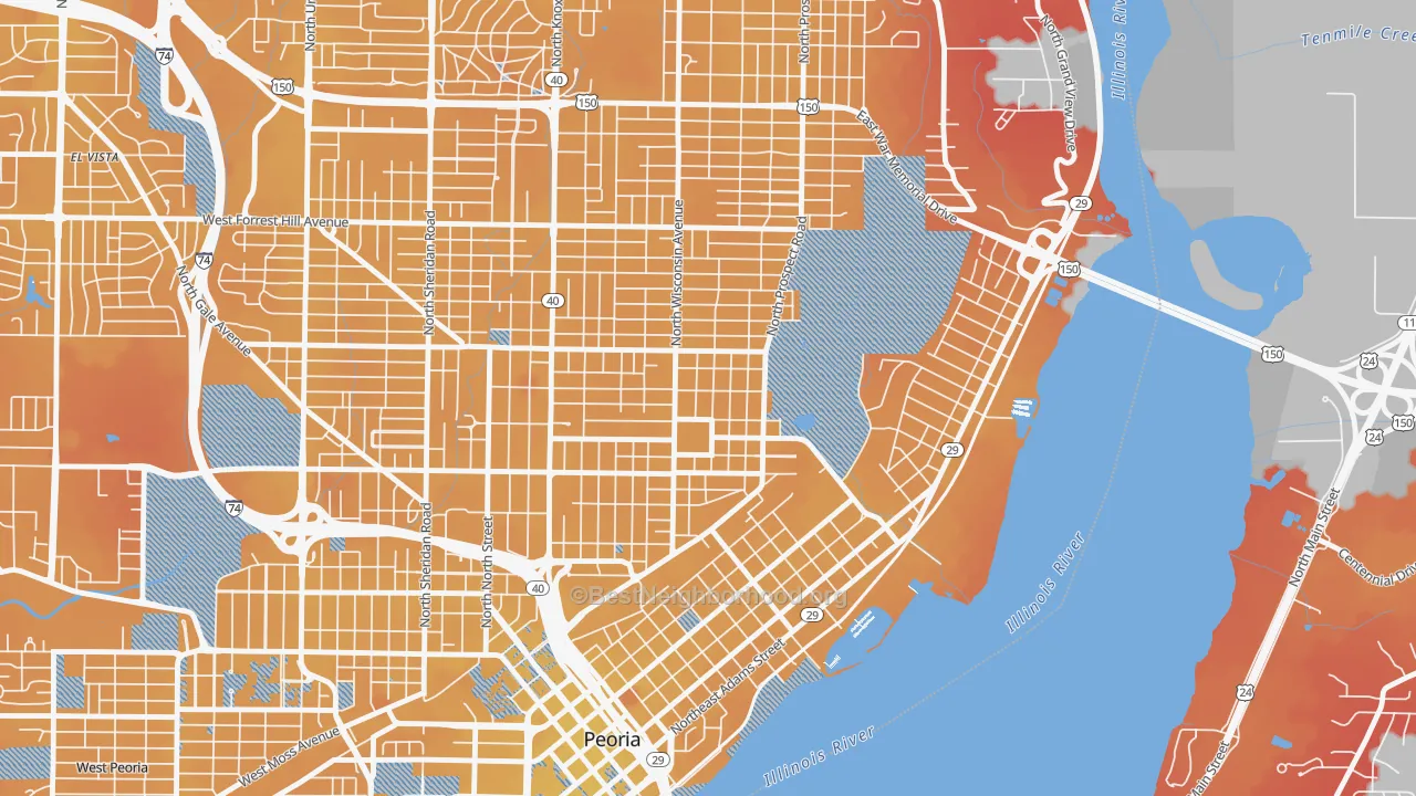 Transit Grade map of 61603, IL