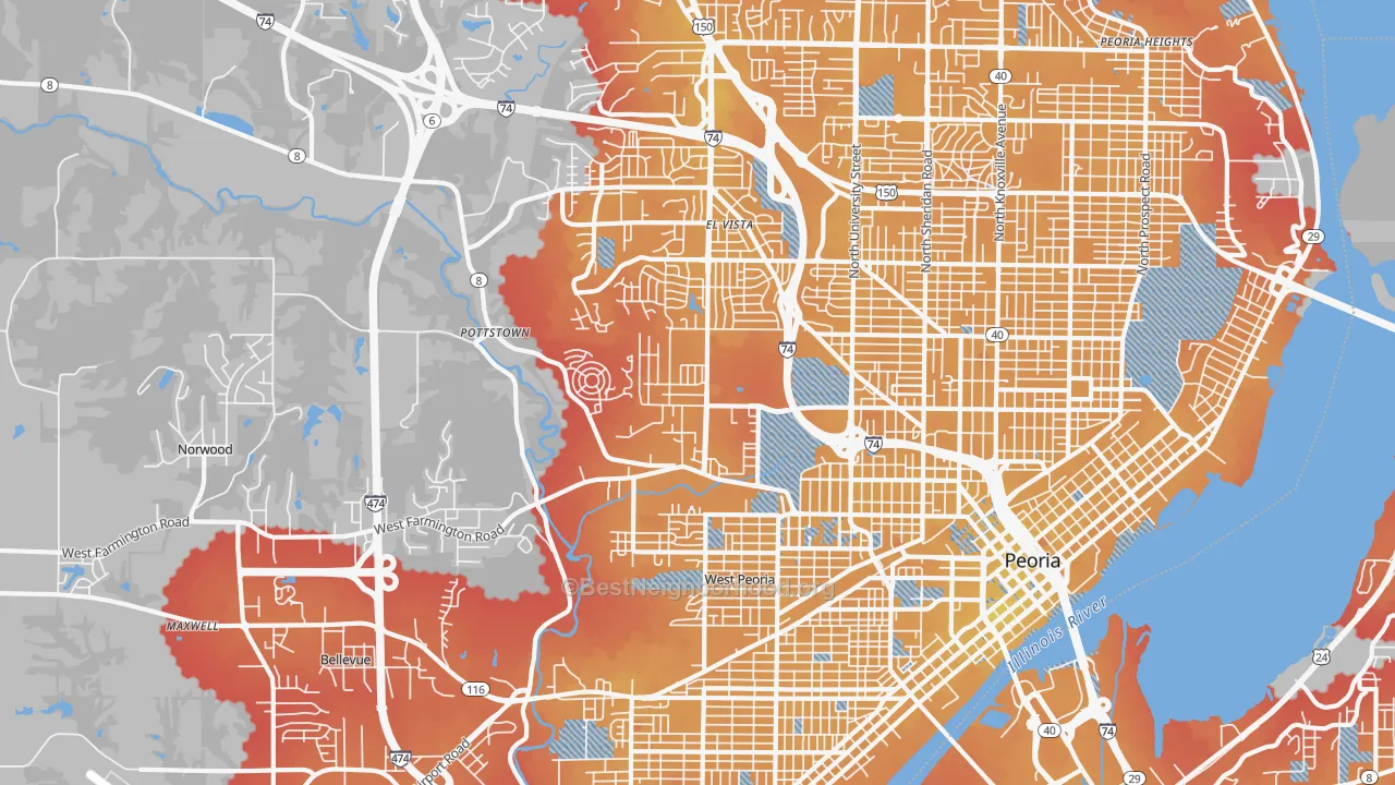 Transit Grade map of 61604, IL