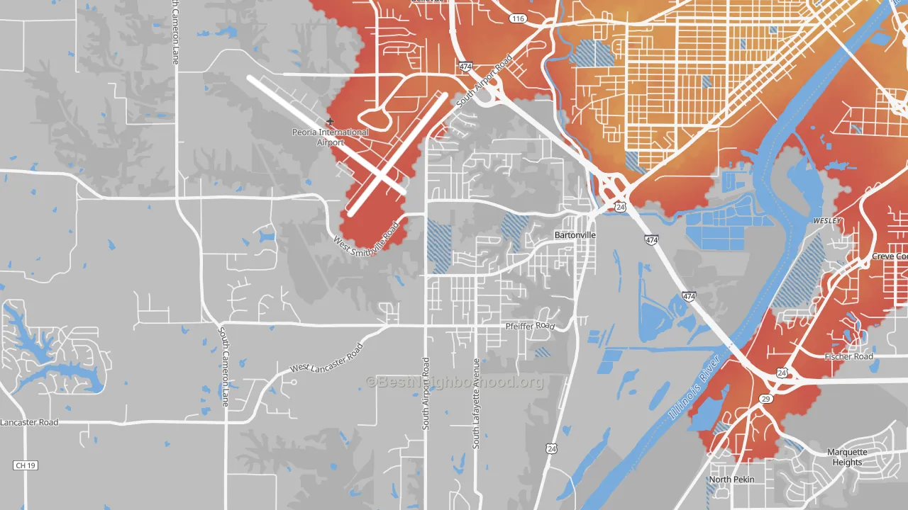 Transit Grade map of 61607, IL