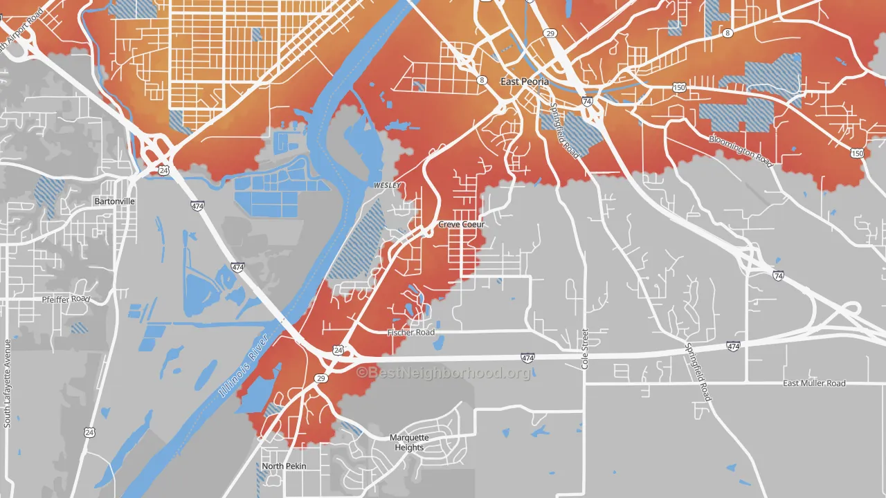Transit Grade map of 61610, IL
