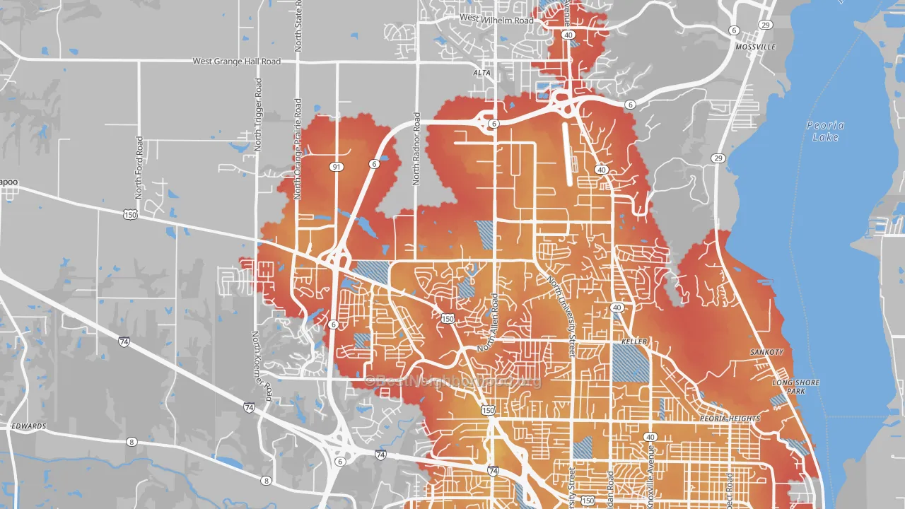 Transit Grade map of 61615, IL