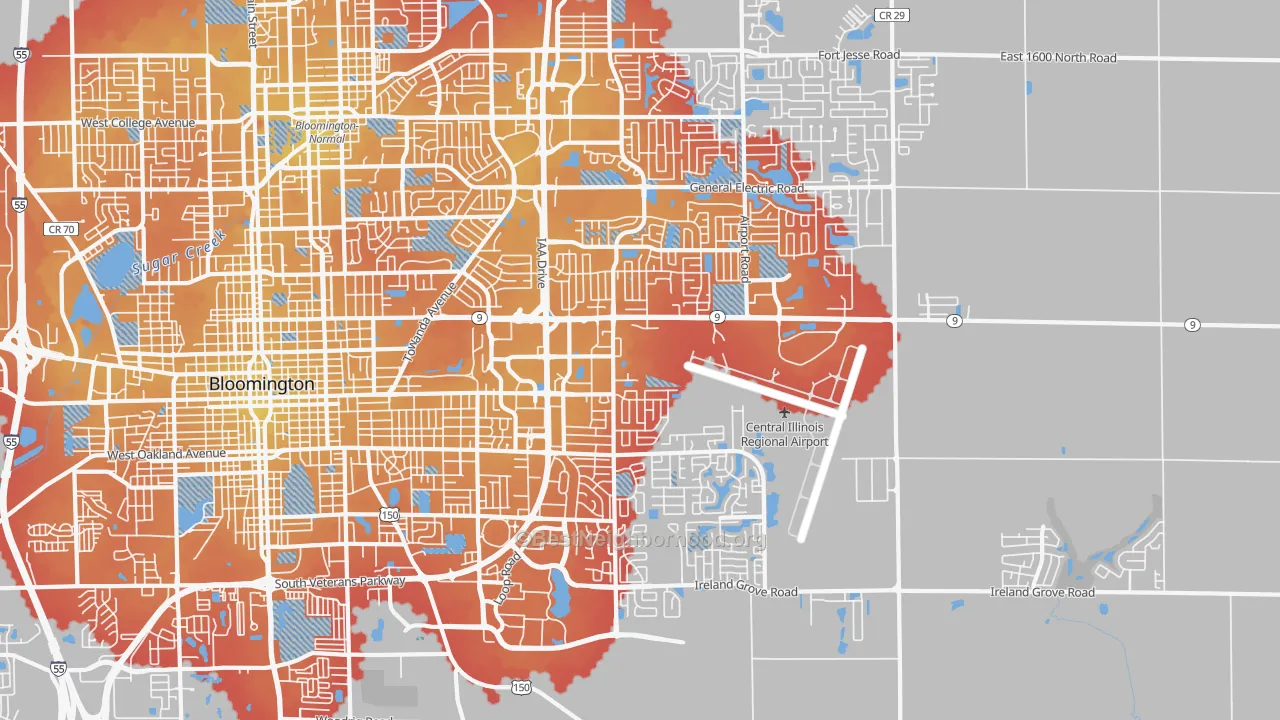 Transit Grade map of 61704, IL