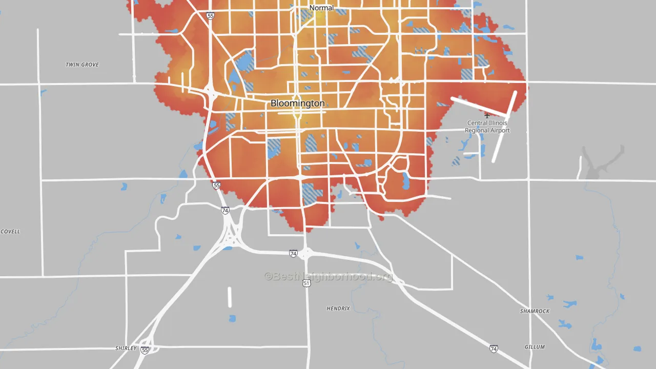 Transit Grade map of 61705, IL