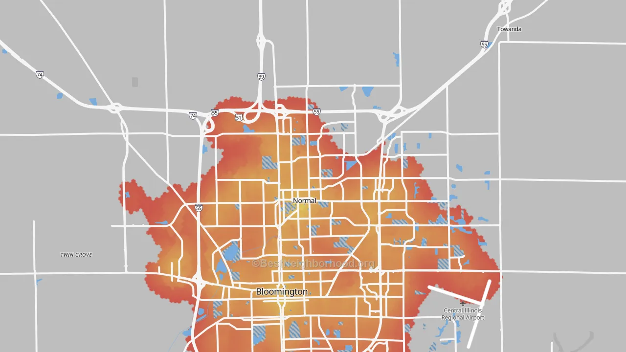 Transit Grade map of 61761, IL