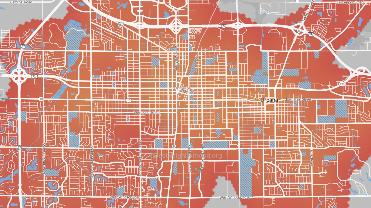 Transit Grade map of 61820, IL