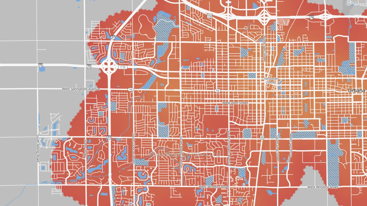 Transit Grade map of 61821, IL