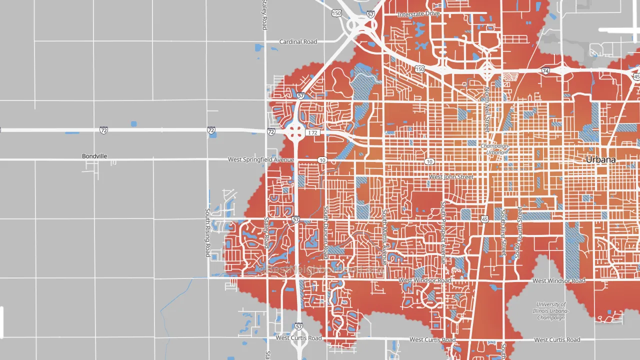 Transit Grade map of 61822, IL