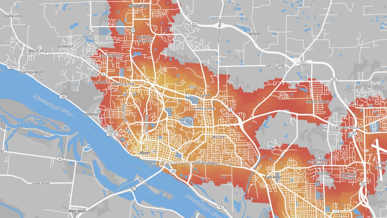 Transit Grade map of 62002, IL