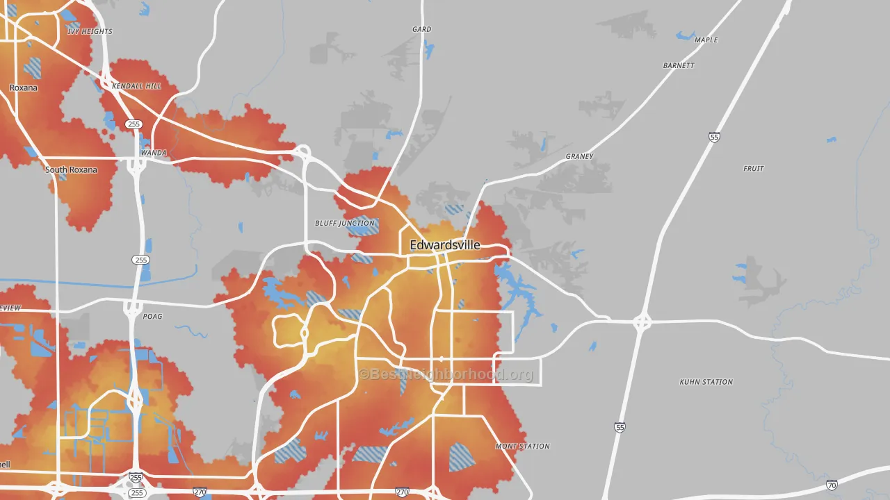 Transit Grade map of 62025, IL