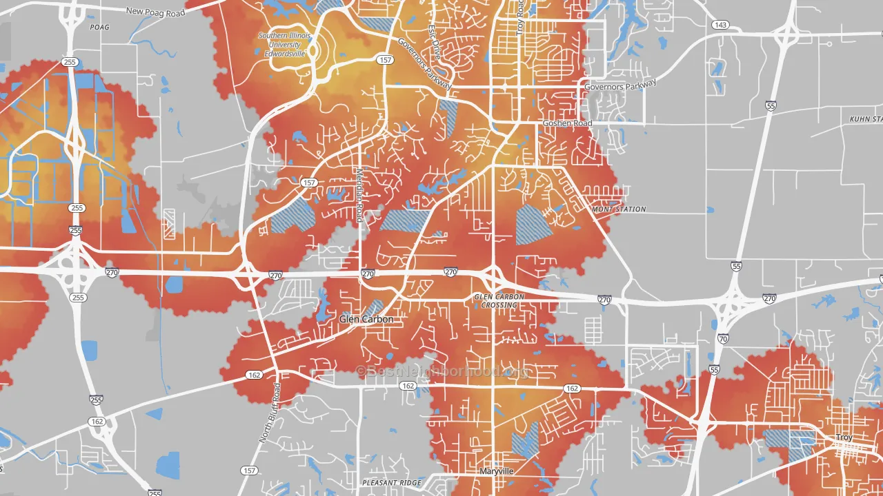 Transit Grade map of 62034, IL