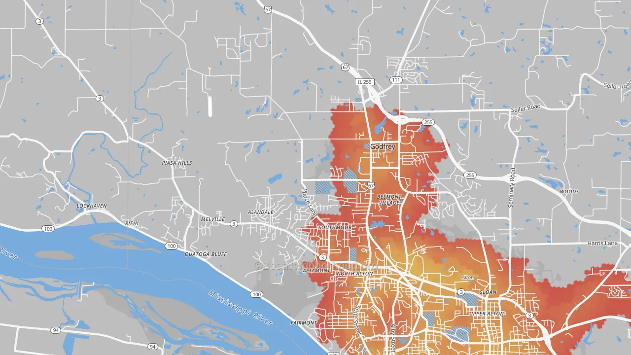 Transit Grade map of 62035, IL