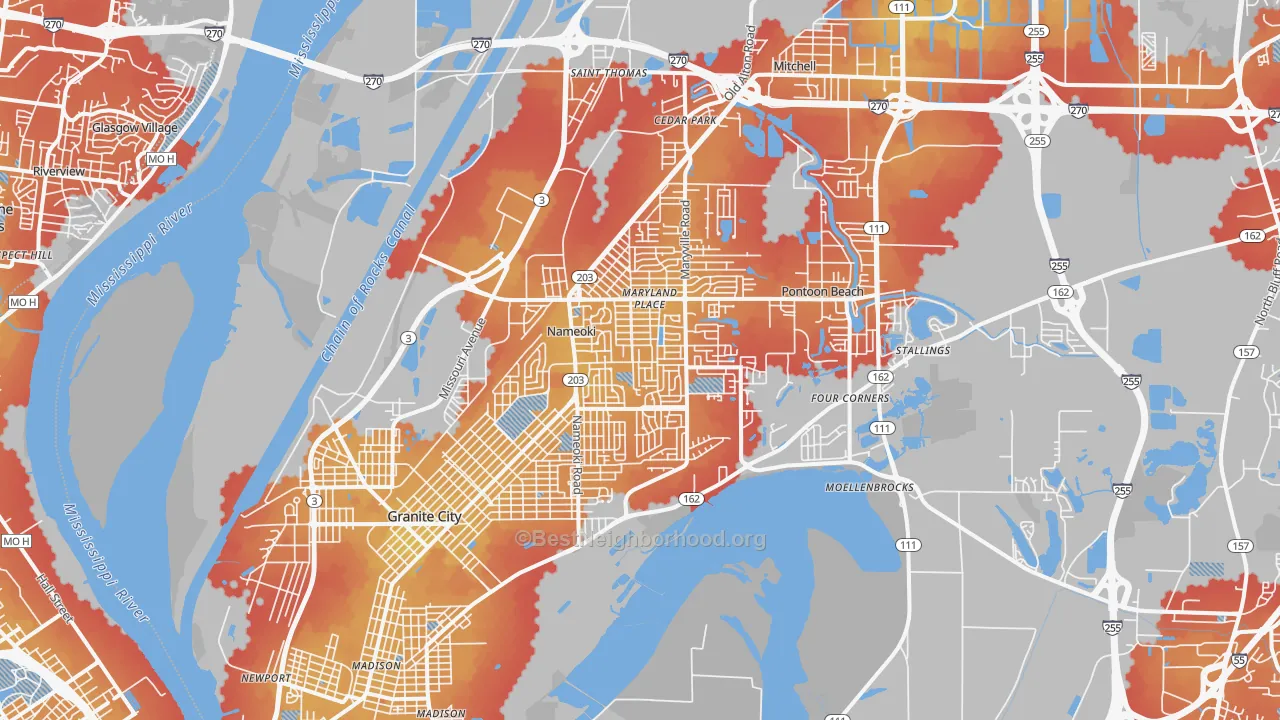 Transit Grade map of 62040, IL
