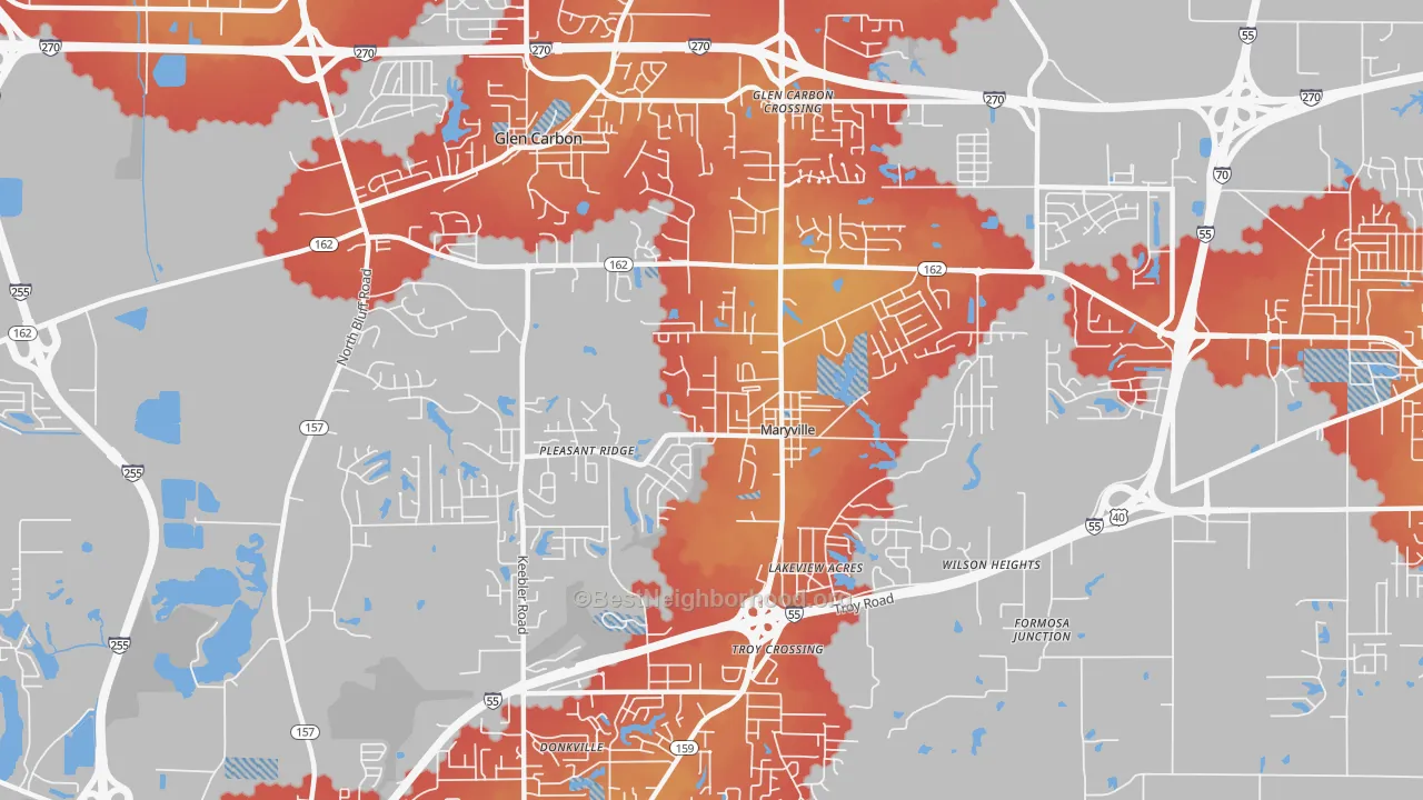 Transit Grade map of 62062, IL