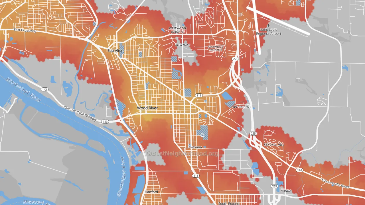 Transit Grade map of 62095, IL