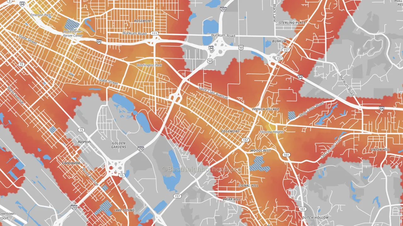 Transit Grade map of 62203, IL