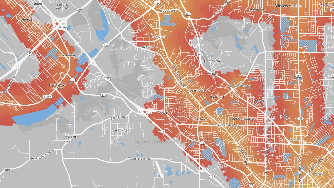 Transit Grade map of 62223, IL