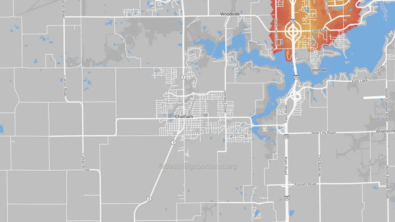 Transit Grade map of 62629, IL