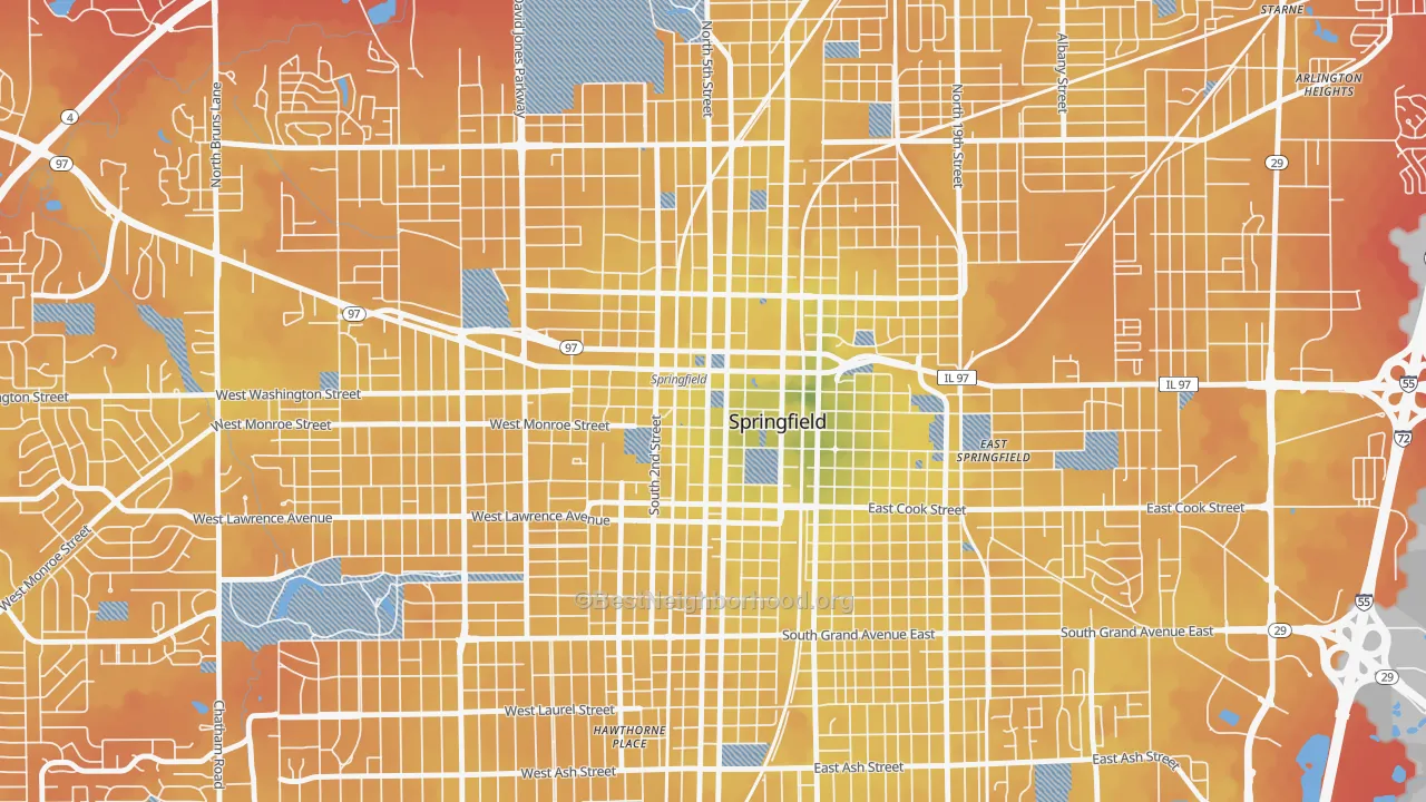Transit Grade map of 62701, IL