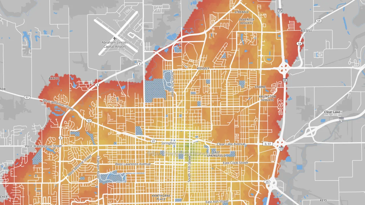 Transit Grade map of 62702, IL