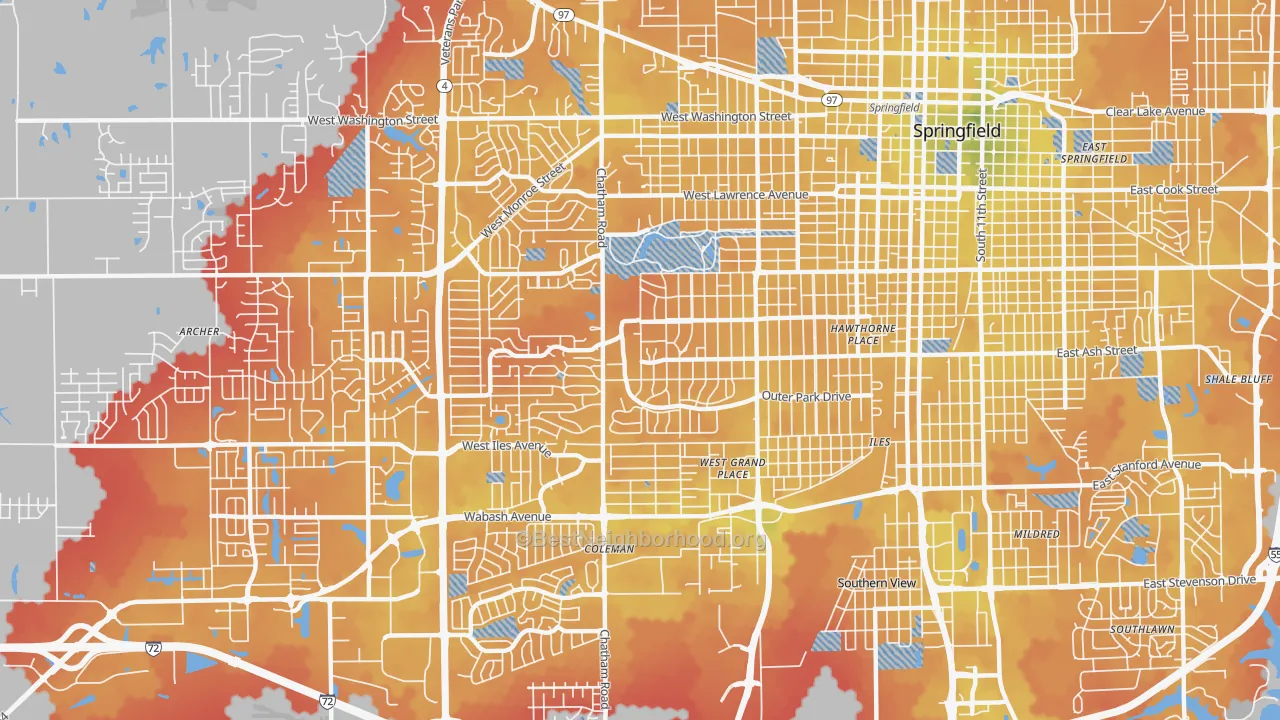 Transit Grade map of 62704, IL