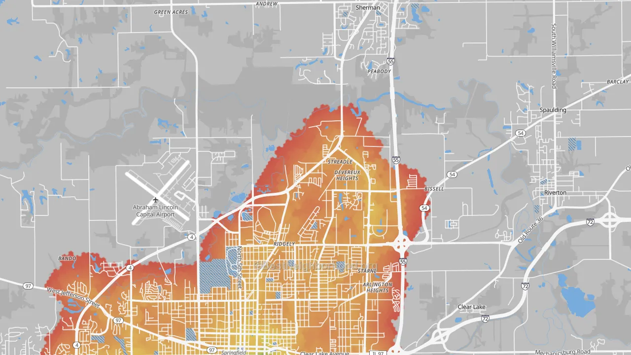 Transit Grade map of 62707, IL