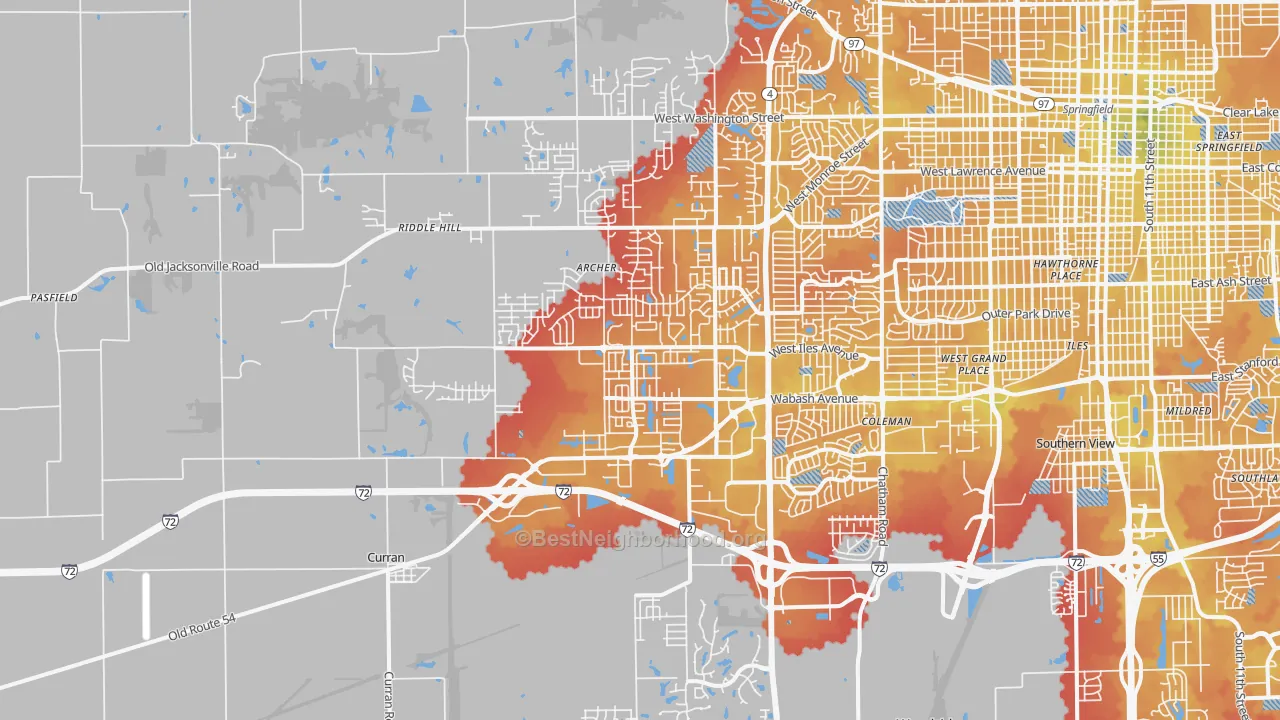 Transit Grade map of 62711, IL