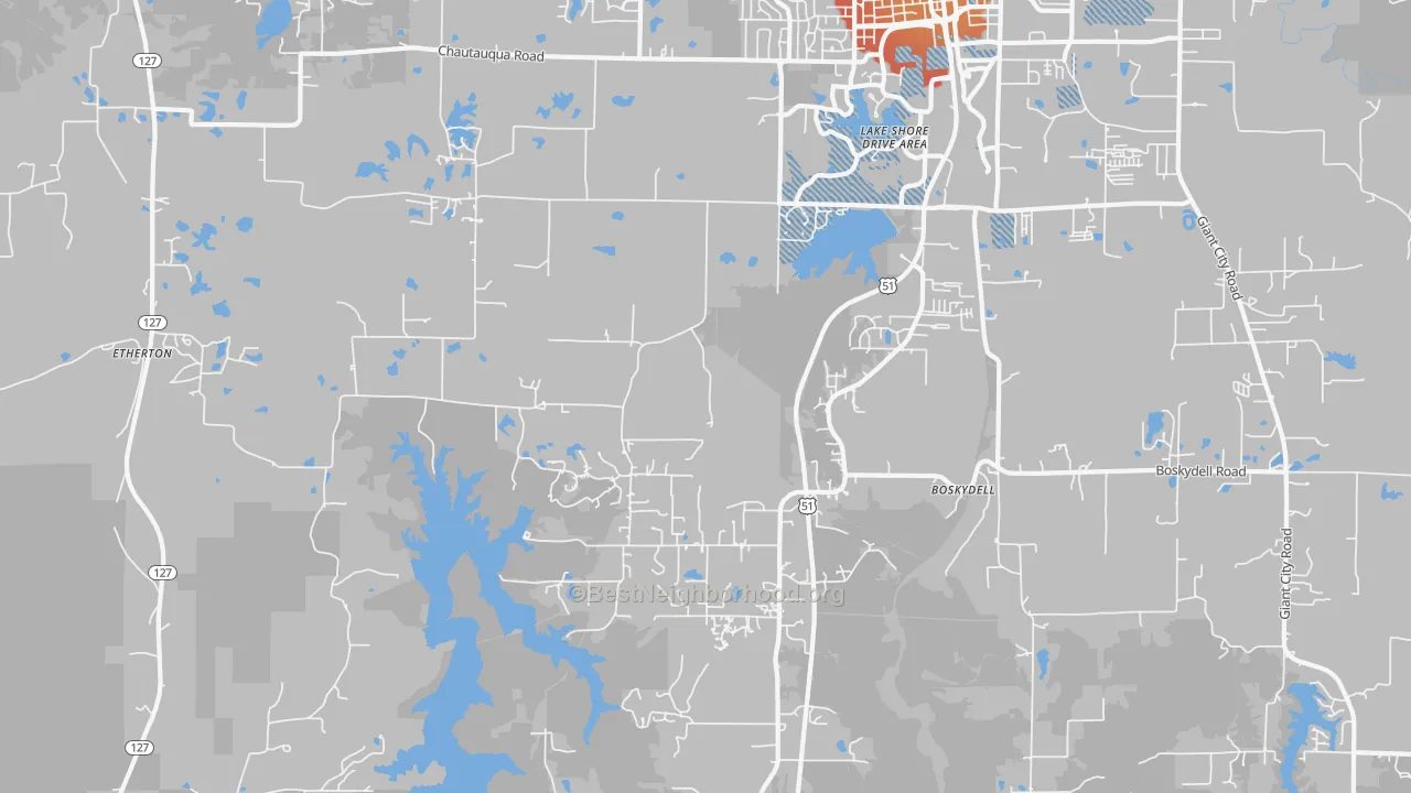 Transit Grade map of 62903, IL