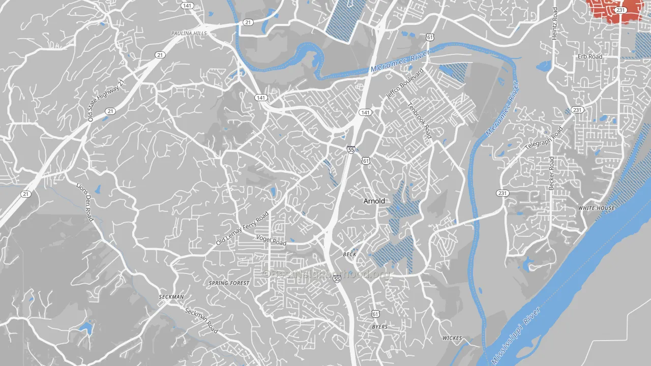 Transit Grade map of 63010, MO