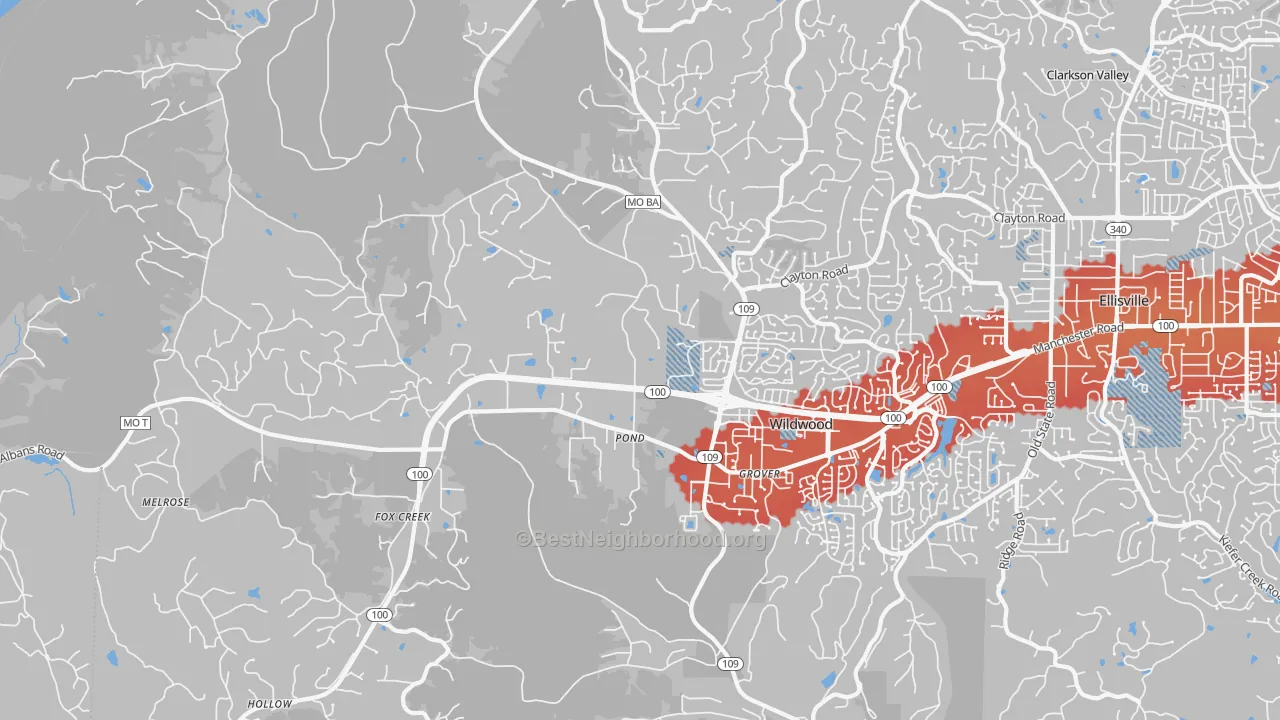 Transit Grade map of 63038, MO