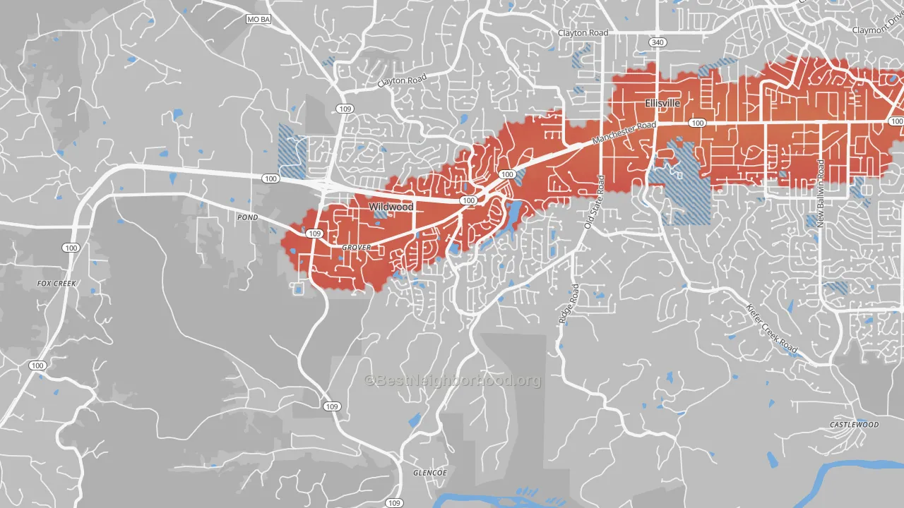 Transit Grade map of 63040, MO