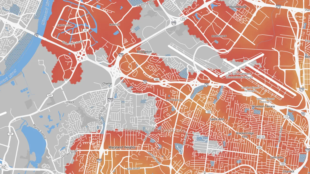 Transit Grade map of 63044, MO