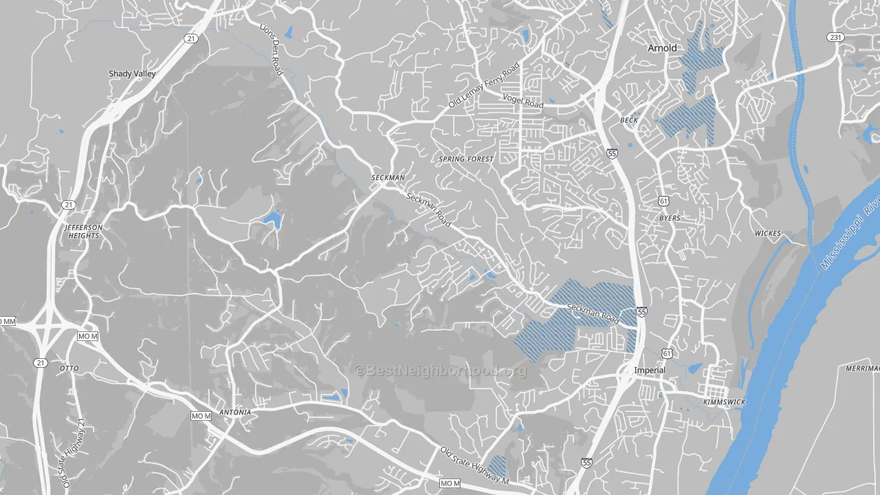 Transit Grade map of 63052, MO
