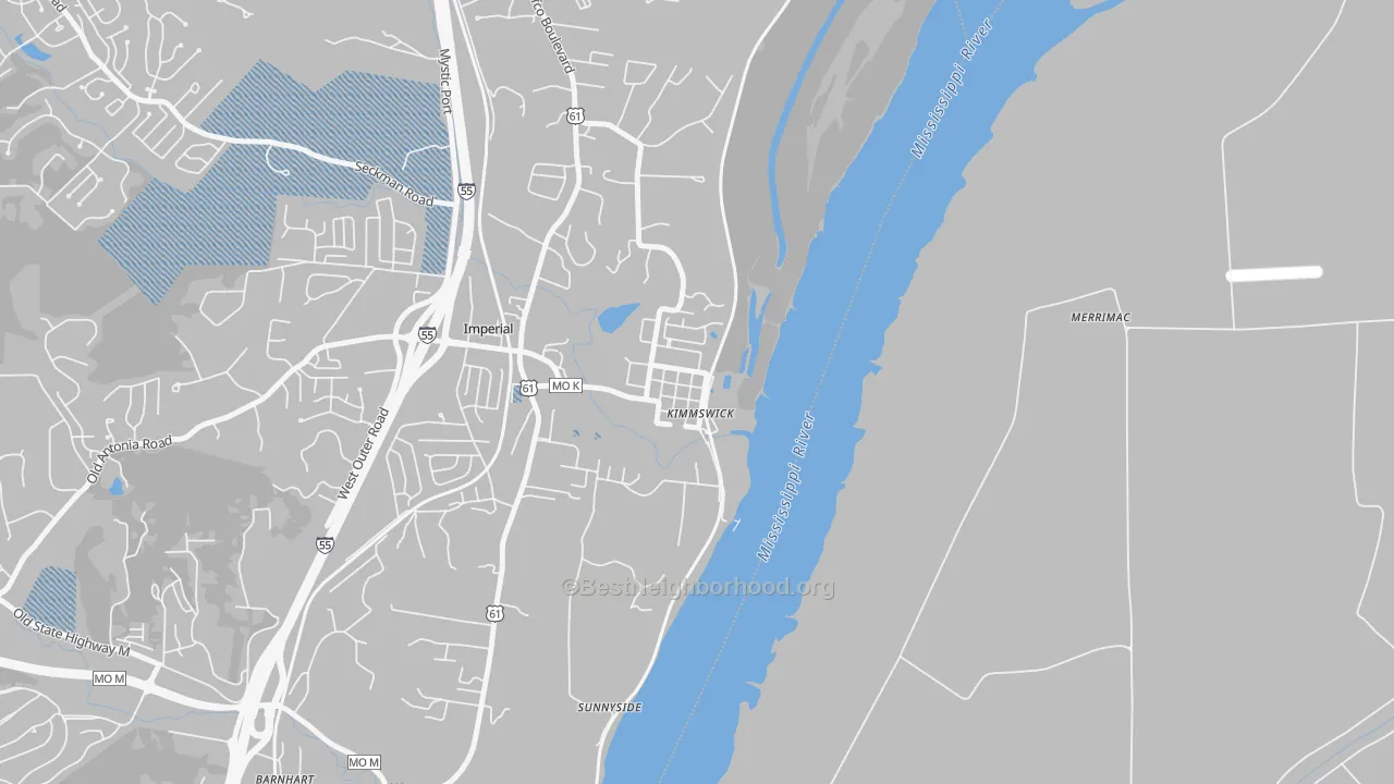 Transit Grade map of 63053, MO