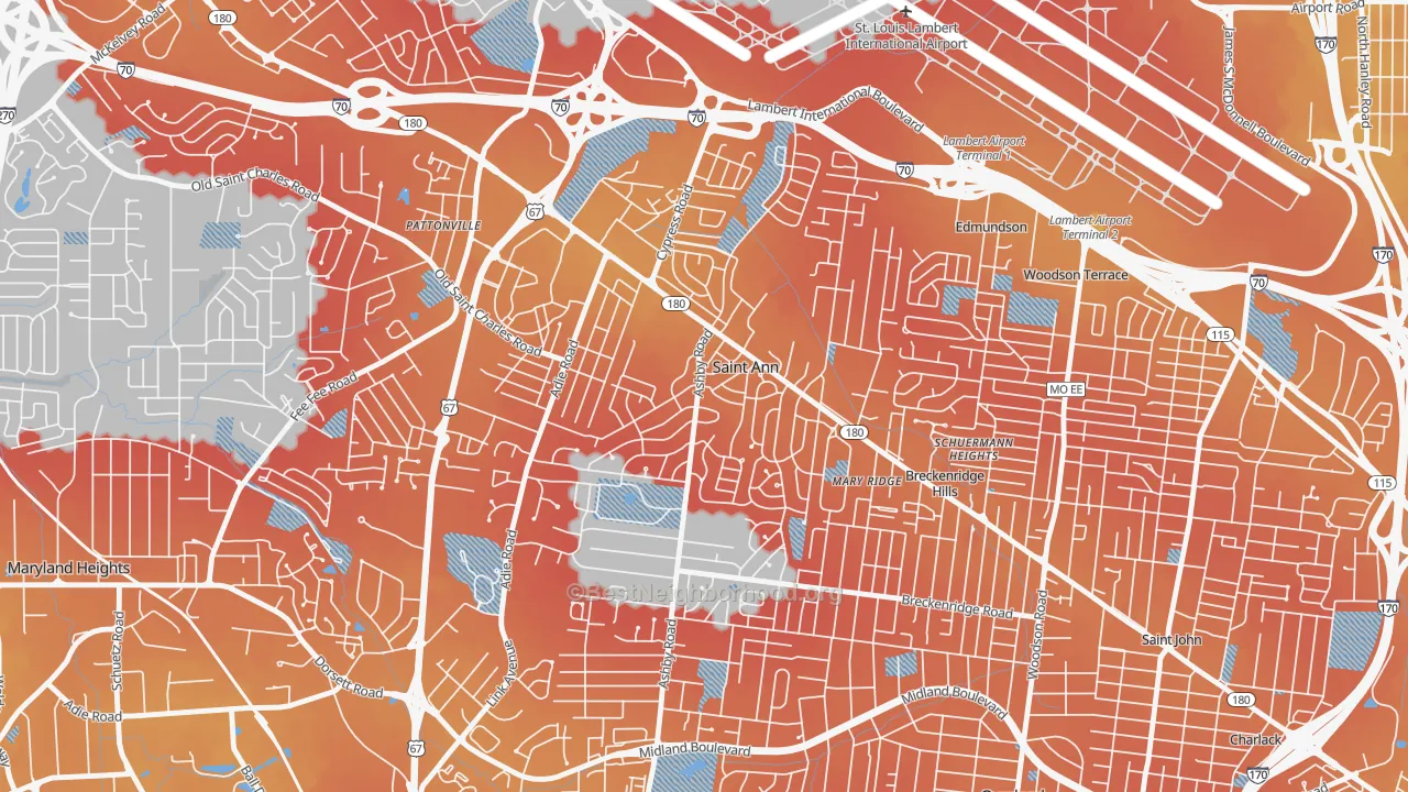 Transit Grade map of 63074, MO