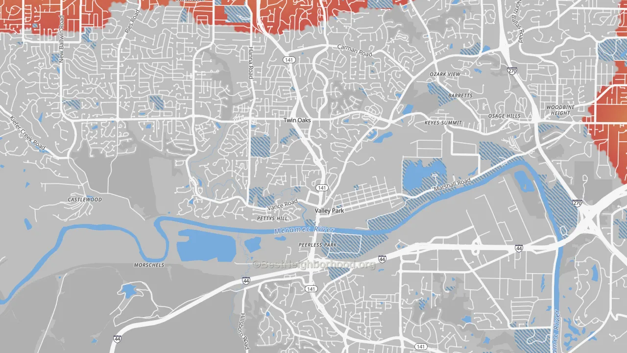 Transit Grade map of 63088, MO
