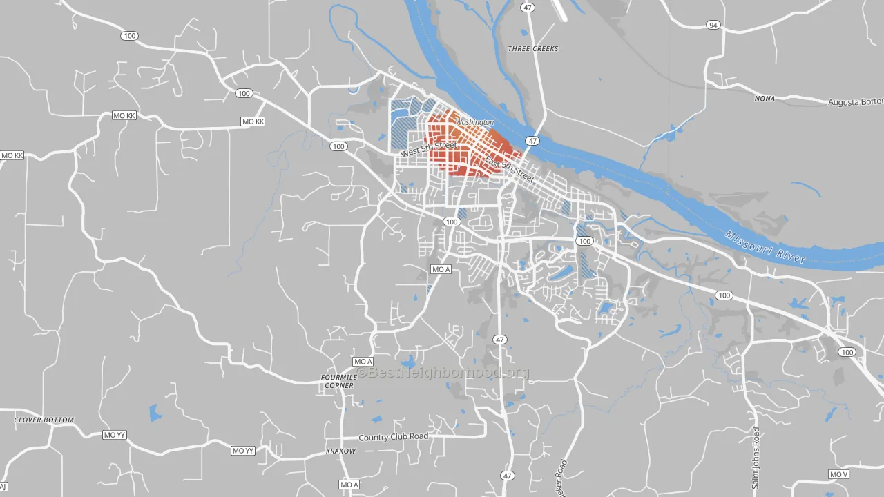 Transit Grade map of 63090, MO