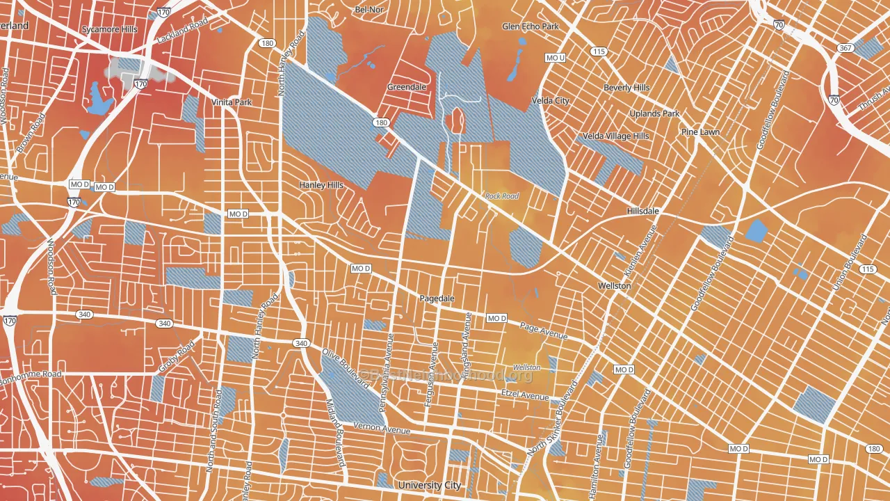 Transit Grade map of 63133, MO