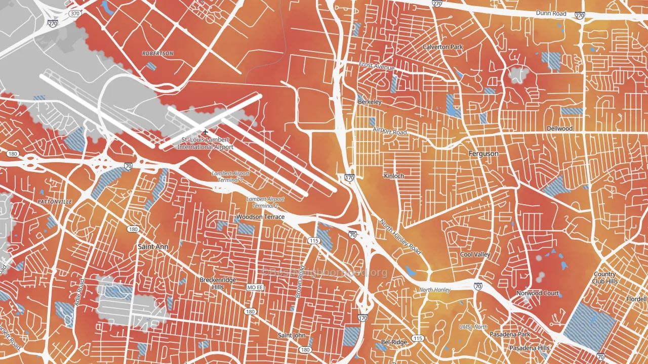 Transit Grade map of 63134, MO