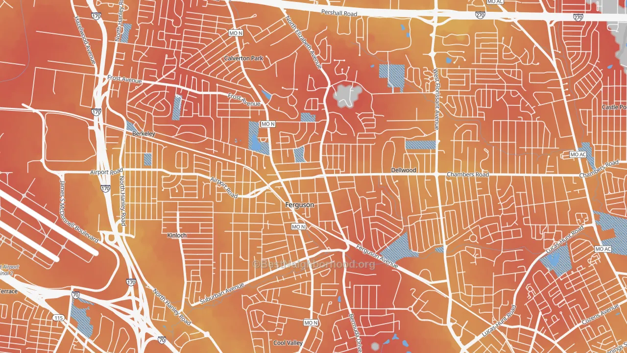 Transit Grade map of 63135, MO