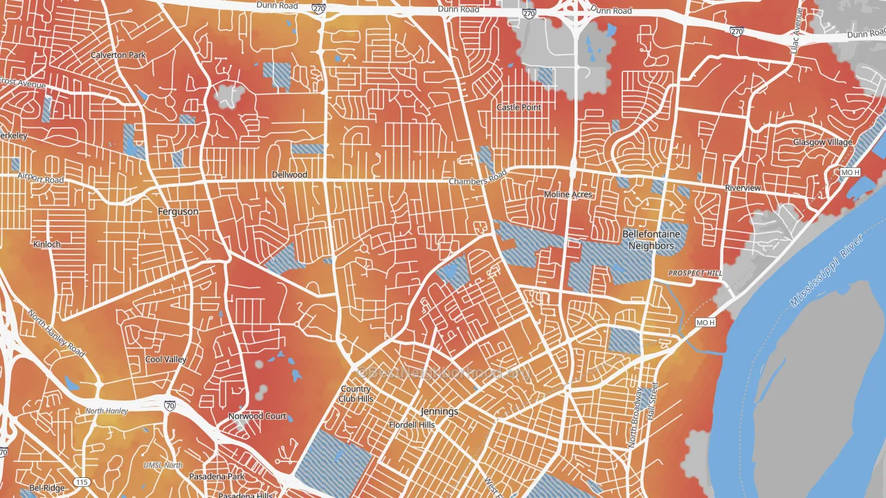 Transit Grade map of 63136, MO