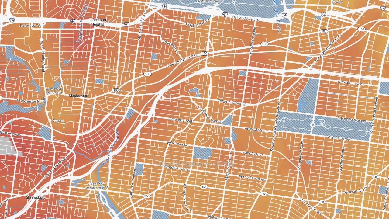 Transit Grade map of 63139, MO