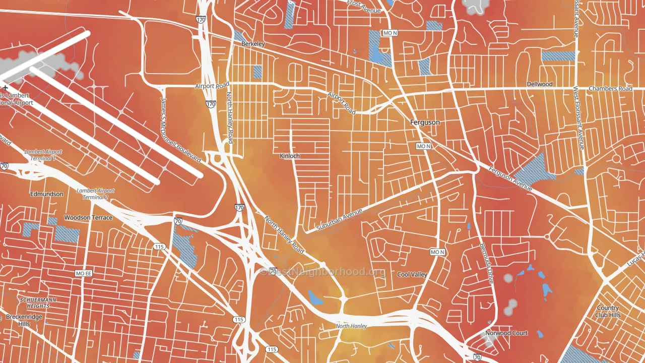 Transit Grade map of 63140, MO