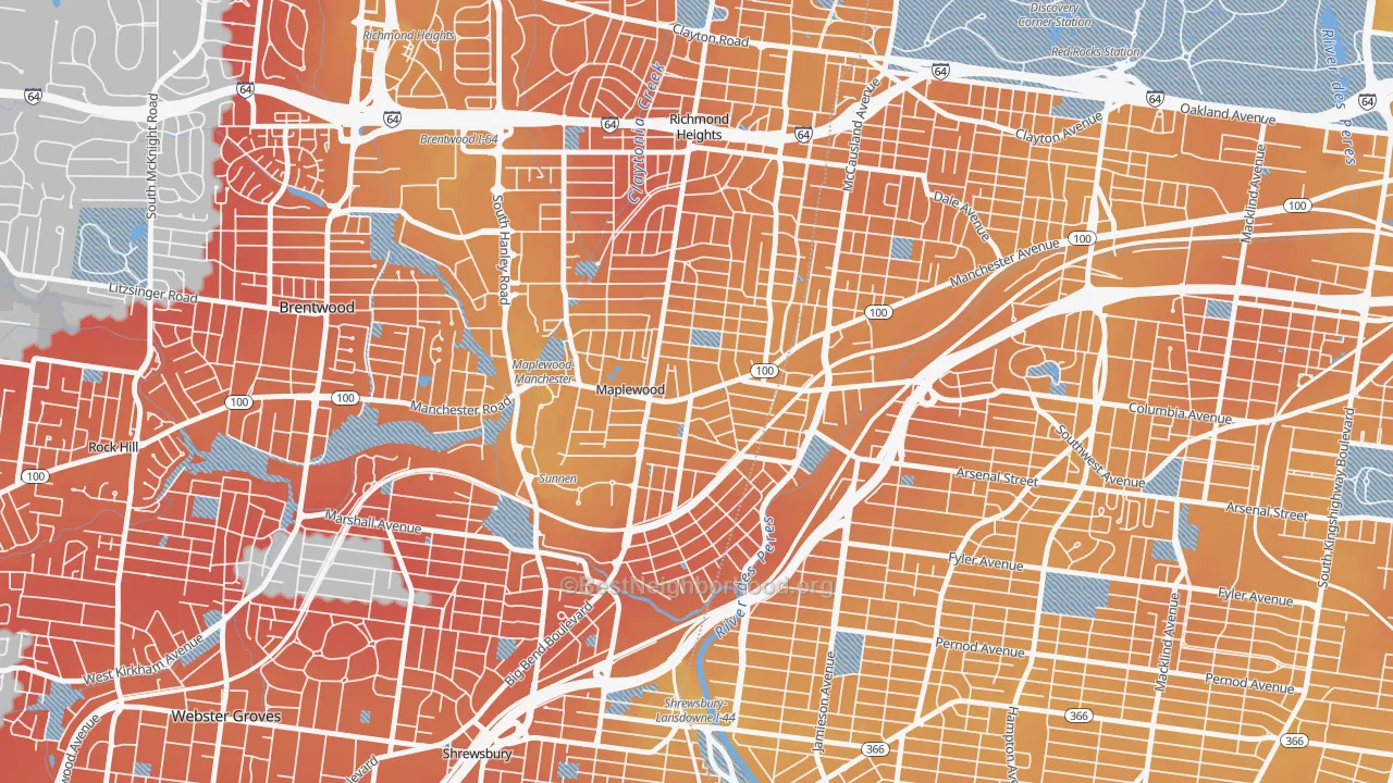 Transit Grade map of 63143, MO