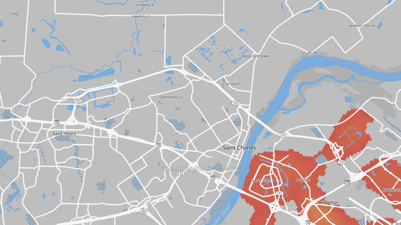 Transit Grade map of 63301, MO
