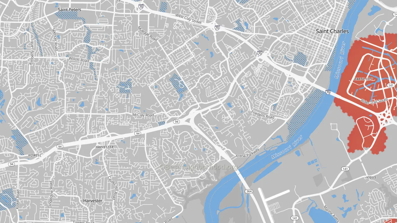 Transit Grade map of 63303, MO