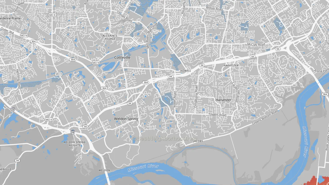 Transit Grade map of 63304, MO