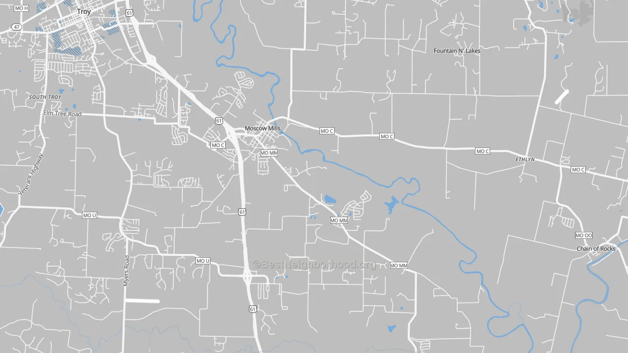Transit Grade map of 63362, MO
