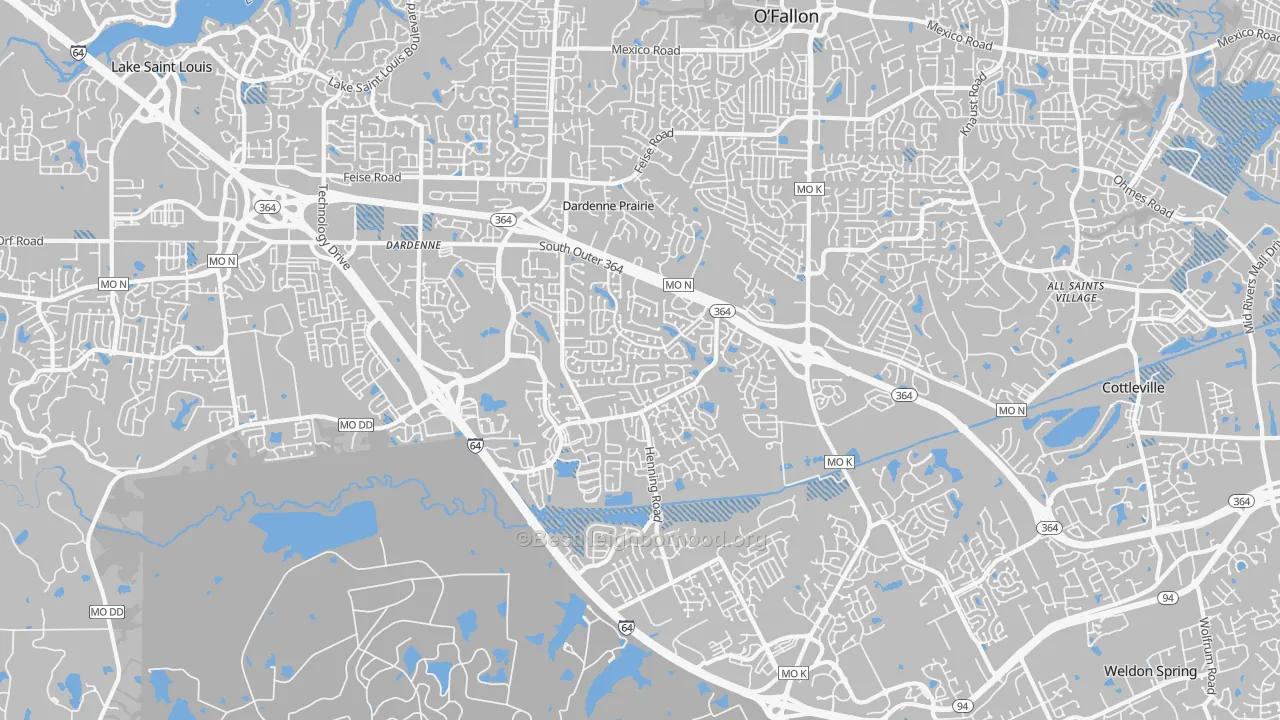 Transit Grade map of 63368, MO