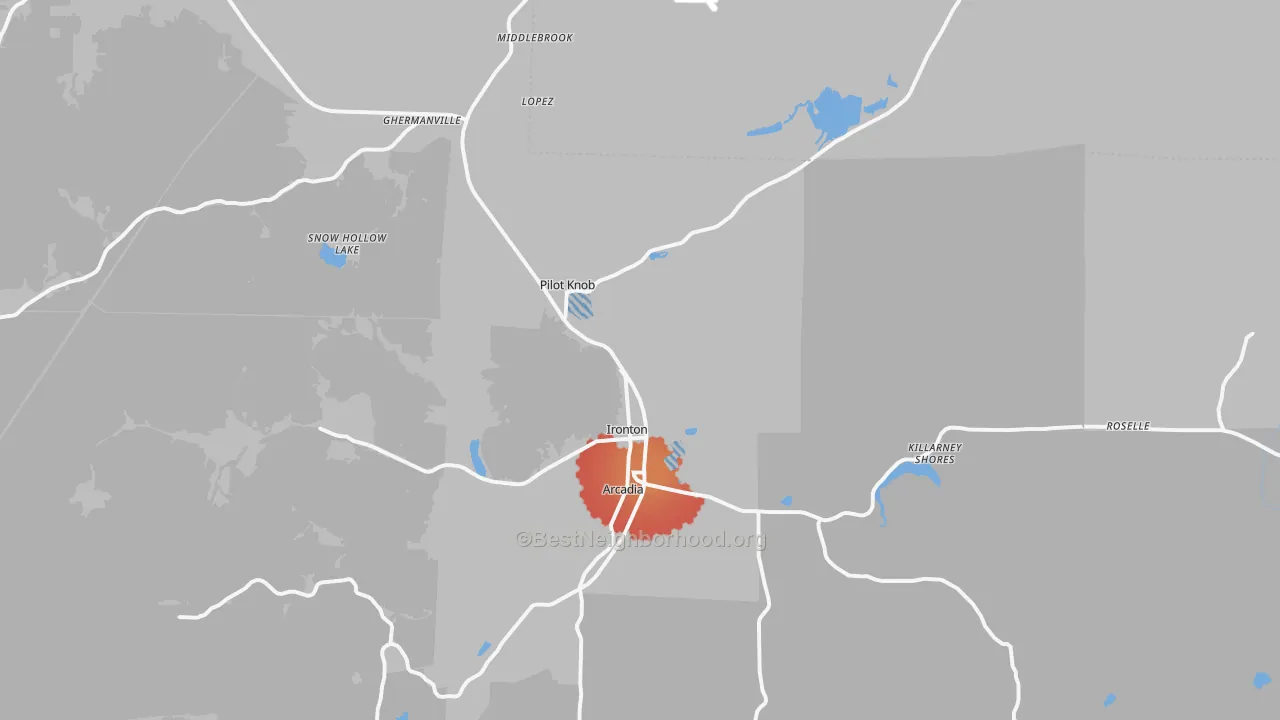 Transit Grade map of 63650, MO
